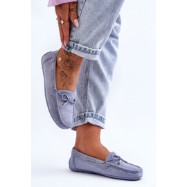 Women's Blue Si Passione Suede Loafers 1