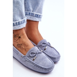Women's Blue Si Passione Suede Loafers 2