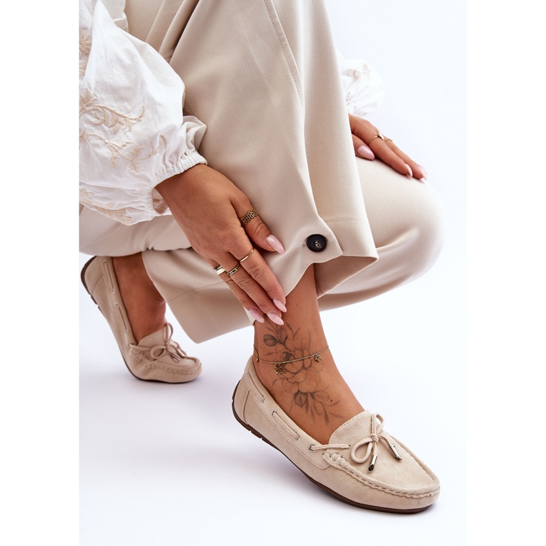 Women's Suede Loafers Beige Si Passione 1