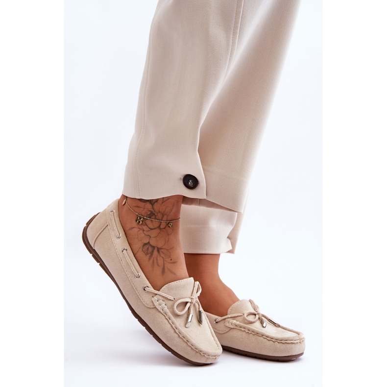 Women's Suede Loafers Beige Si Passione 2