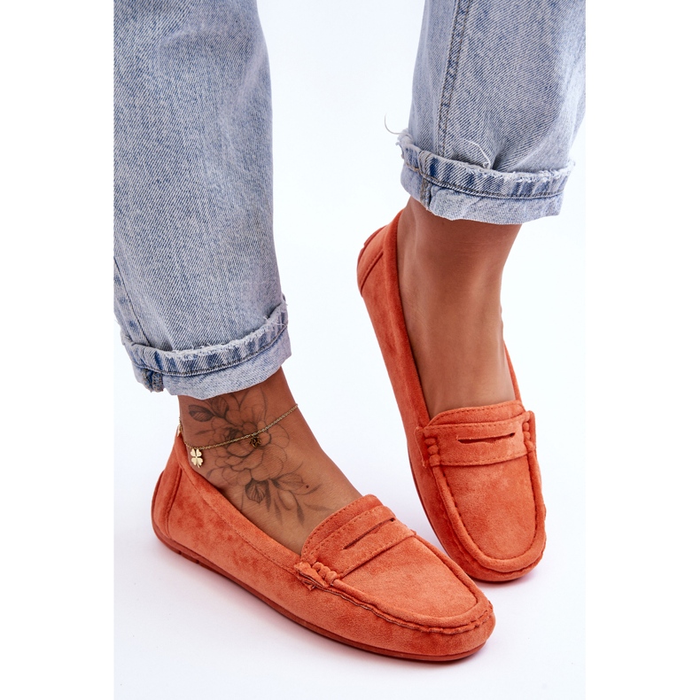 Women's Suede Loafers Orange Lenvie 2