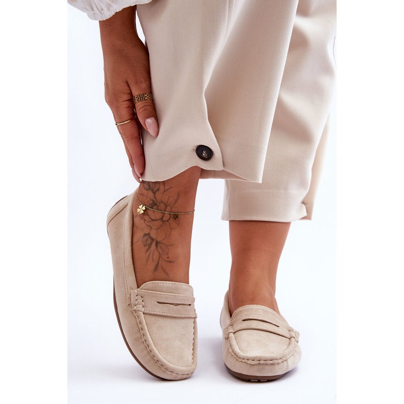 Women's Suede Loafers Beige Lenvie 1