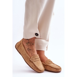 Women's Suede Camel Loafers brown 1