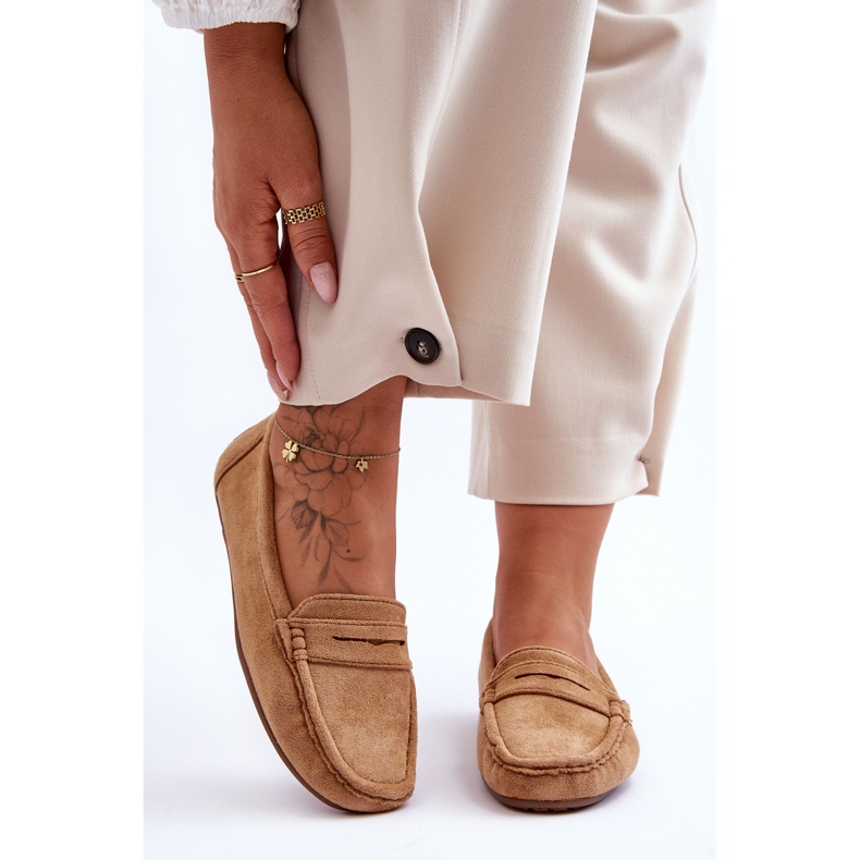 Women's Suede Camel Loafers brown 2