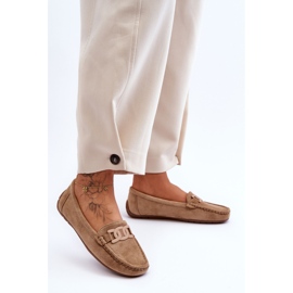 Women's Fashionable Suede Loafers Brown Rabell 1