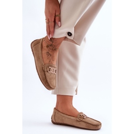 Women's Fashionable Suede Loafers Brown Rabell 2