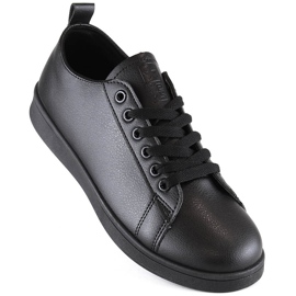 Sports shoes sneakers made of ecological leather black News 23SP02-5786 1 Sports shoes sneakers made of ecological leather black News 23SP02-5786 1