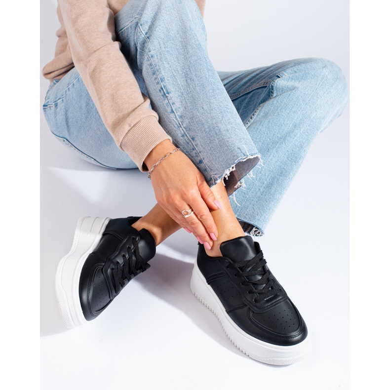 Black sneakers on a high platform from Shelovet 1