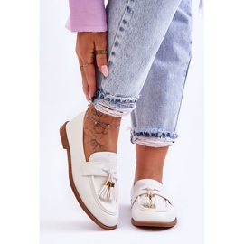 Classic Fringed Leather Loafers White Camis 1 Classic Fringed Leather Loafers White Camis 1