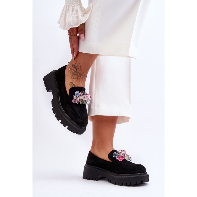 PS1 Women's Crystal Loafers Black Avril 1 PS1 Women's Crystal Loafers Black Avril 1