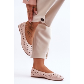 PE1 Women's Openwork Glossy Ballerinas Pink Visionary 1