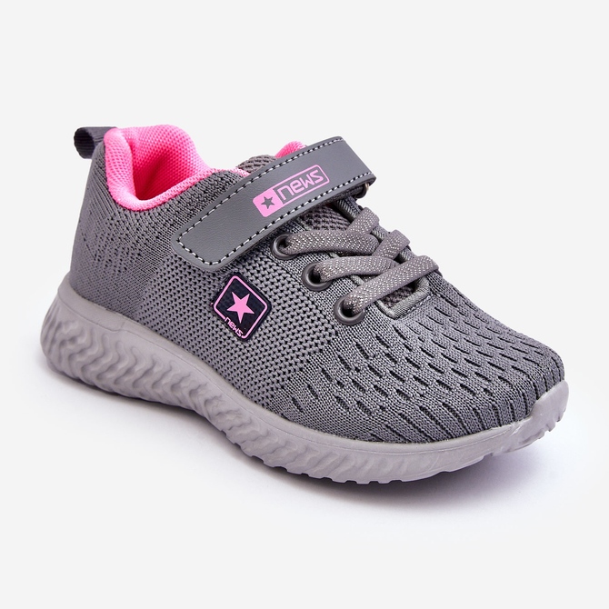 PE1 Children's Sport Shoes With Velcro Gray Brego grey 1