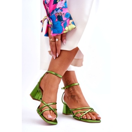 Fashionable Felisa Green High Heel Sandals 2