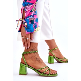 Fashionable Felisa Green High Heel Sandals 4