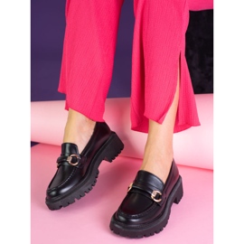 Black Shelovet women's loafers made of ecological leather 1 Black Shelovet women's loafers made of ecological leather 1