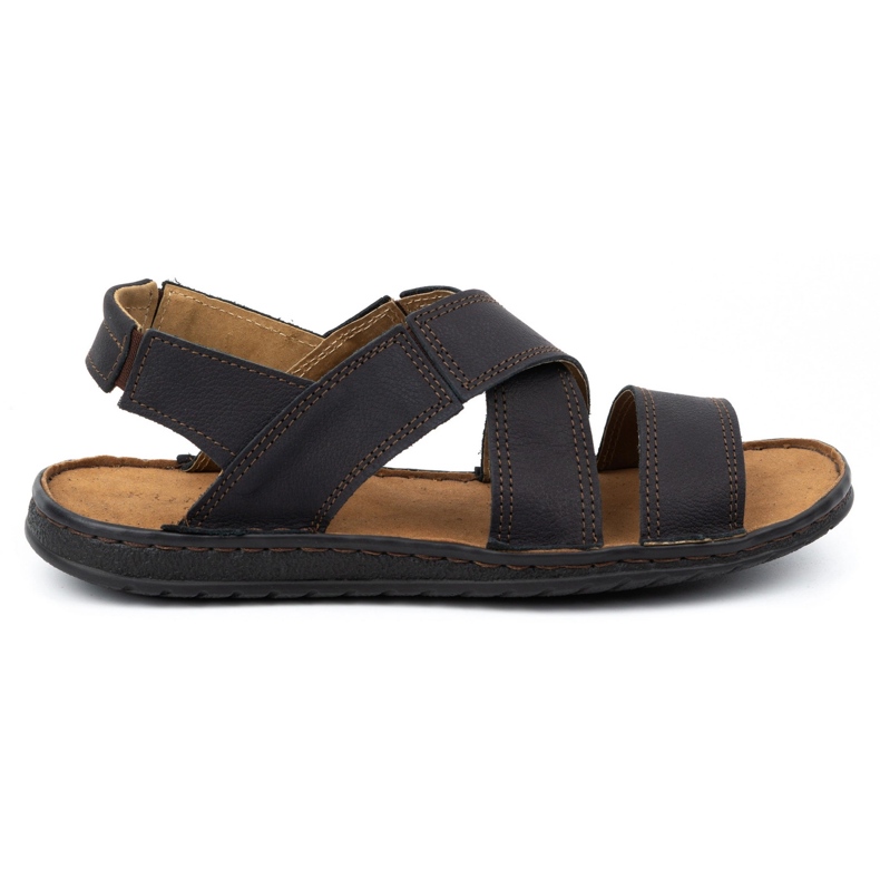 KOMODO Men's leather sandals 882K black nubuck 1