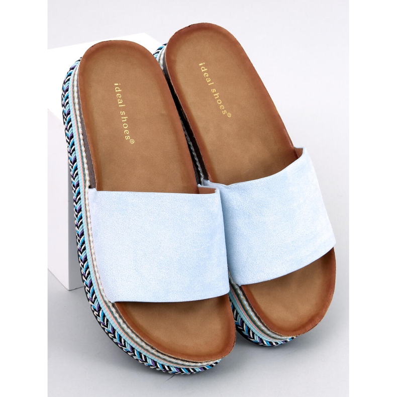 Demou Blue sandals with embellished soles 1