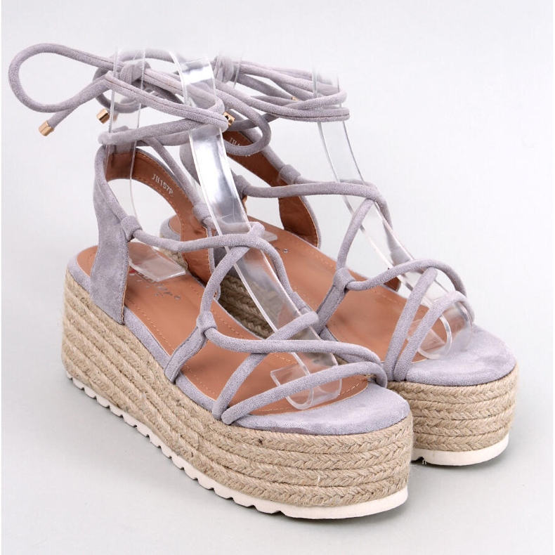 Renau Gray platform espadrille sandals grey 1
