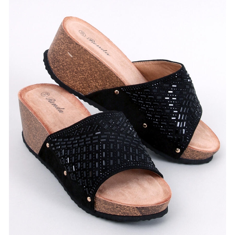 Greco Black wedge sandals 1