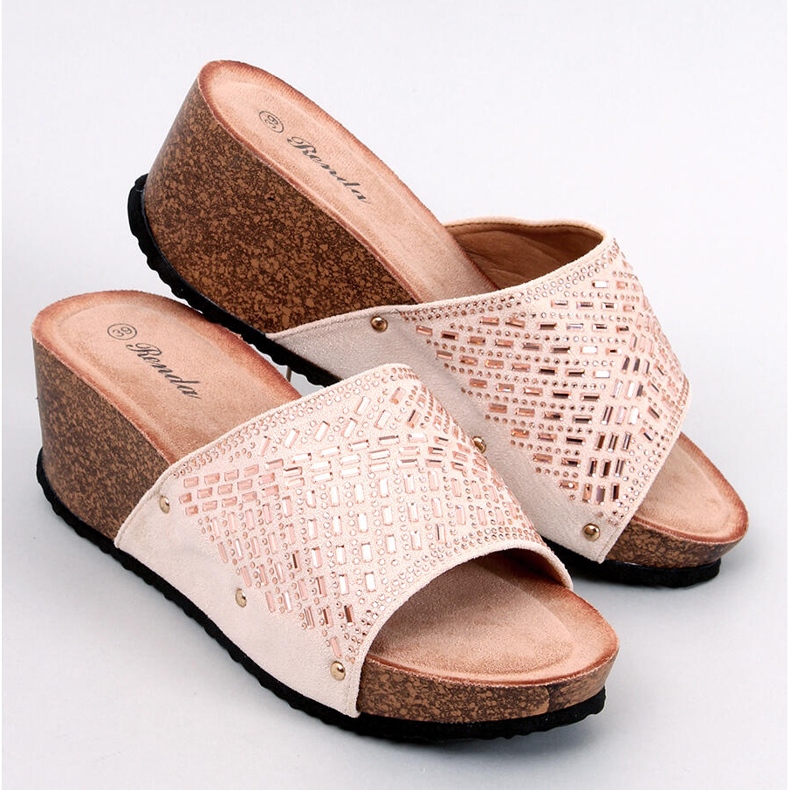 Greco Apricot wedge sandals beige 1