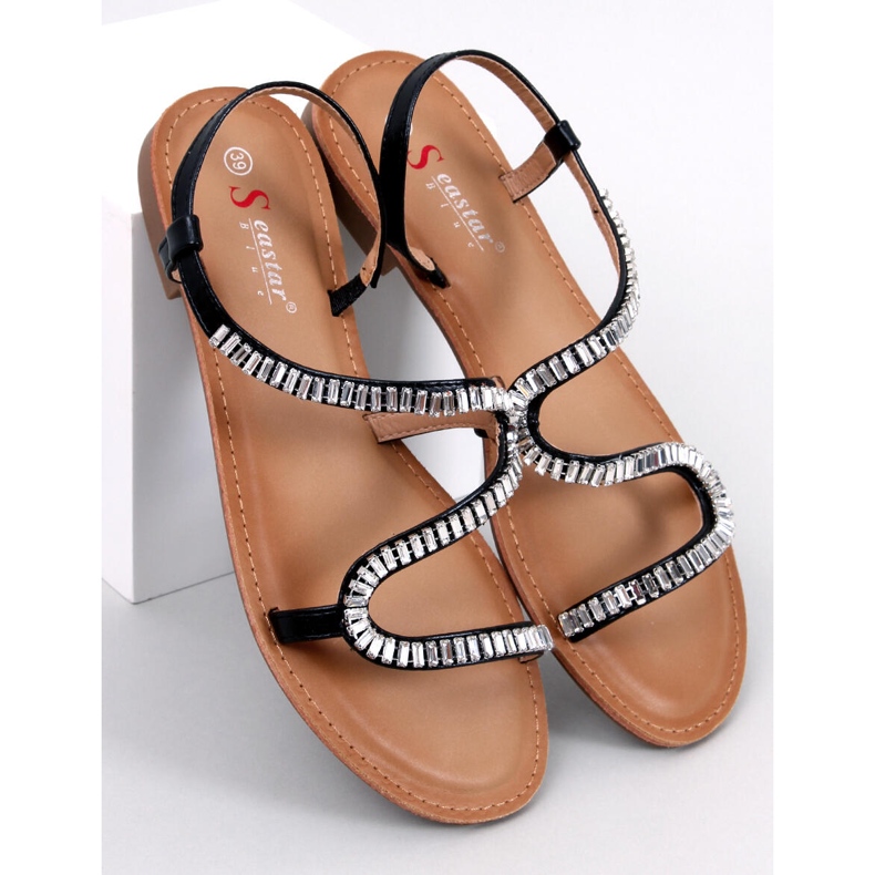 Adani Black crystal sandals 1