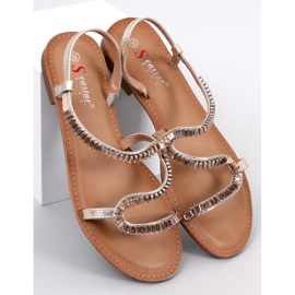 Sandals with Adani Gold crystals golden 1