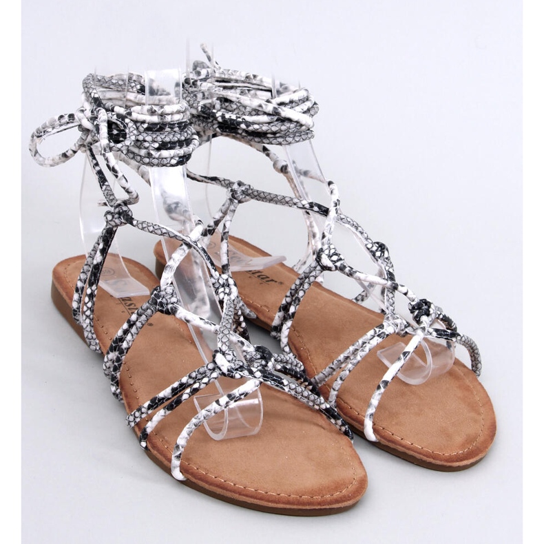 Morin Serpentine gladiator sandals grey 1