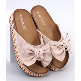 High sole bow sandals from Delair Beige 1