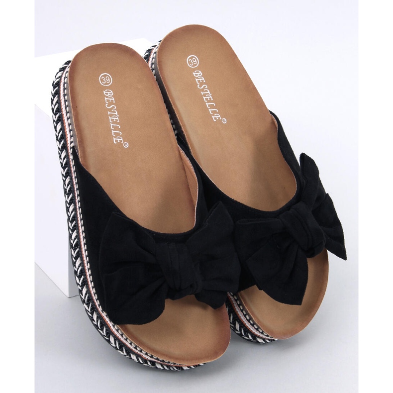 Delair Black high soles with a bow 1