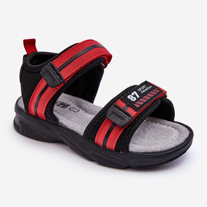 News Brando Light Red Velcro Children's Sandals black 1