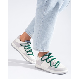 Shelovet sneakers with green laces white 1