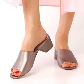 Sergio Leone platinum women's sandals with rubber band KL317 silver 1