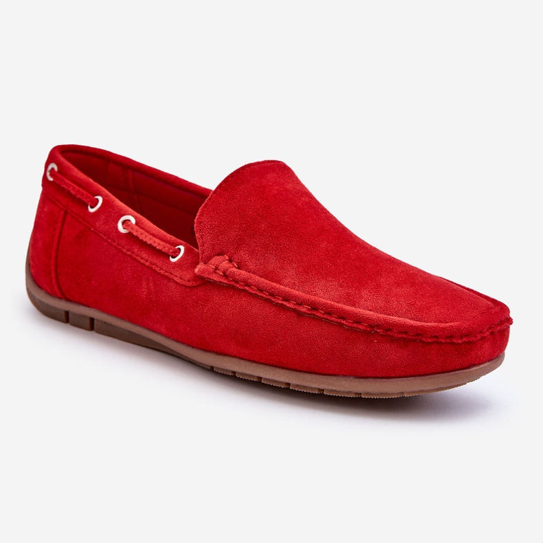 Rayan Red Men's Suede Slip-on Loafers 1