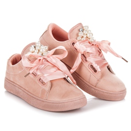 Sport Shoes With Pearls pink 2