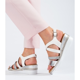 White women's Shelovet wedge sandals 1