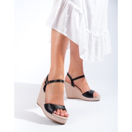 Shelovet black high wedge espadrilles 1 Shelovet black high wedge espadrilles 1