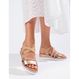 Women's Shelovet beige wedge sandals 2