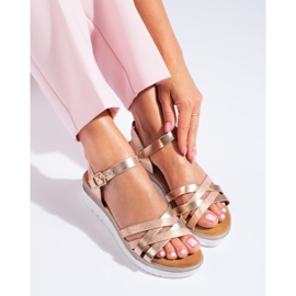 Women's gold Shelovet wedge sandals golden 1