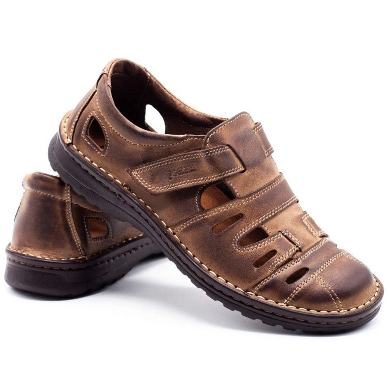 Joker Men's openwork shoes 501 brown 3