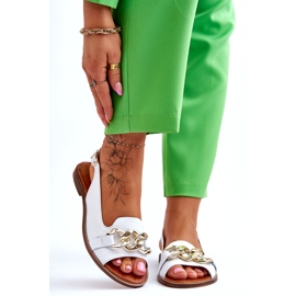 Lewski Shoes Women's Leather Sandals Leewski Shoes 3230 White Peas 1