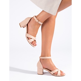Women's Shelovet beige heeled sandals 1