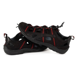 Kampol Men's leather openwork shoes 26KAM black 3