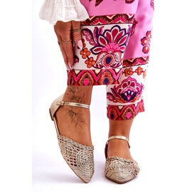 Elegant Women's Flat Sandals, Gold golden 1