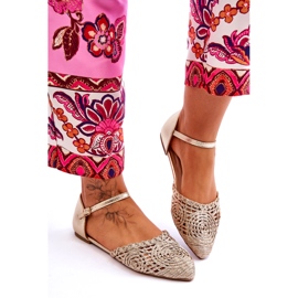 Elegant Women's Flat Sandals, Gold golden 4