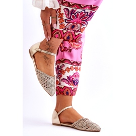 Elegant Women's Flat Sandals, Gold golden 5