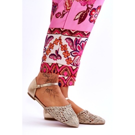 Elegant Women's Flat Sandals, Gold golden 7