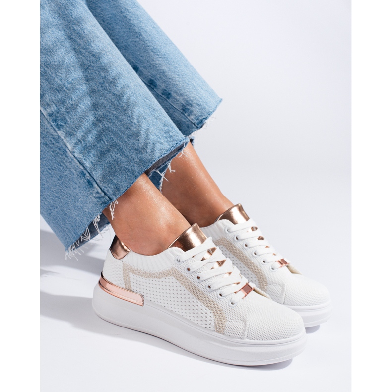 Textile platform sneakers Shelovet white 1