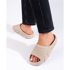 Beige women's slippers Big Star LL274593801 1