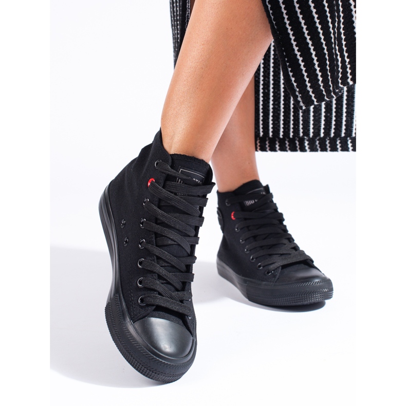 Women's high black sneakers Big Star T274033 1