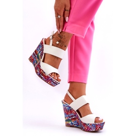 Women's Wedge Sandals White Calderia 3